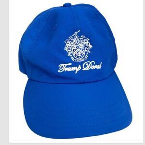 Trump National Golf Club Doral Hat BLUE white Golf MAGA adjustable UPF 50+ Rare